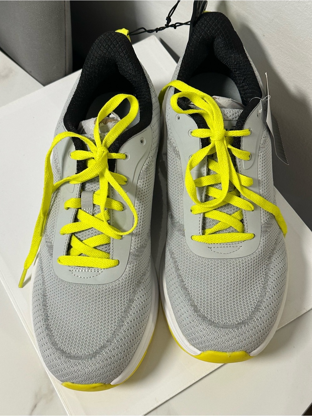 Avia Gray Athletic Sneakers with Neon Yellow Laces